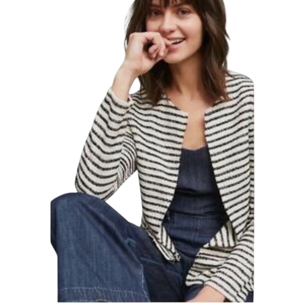 Anthropologie Dolan Chic Black and White Striped Jacket